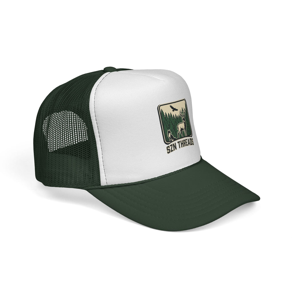 Outdoor Patch Trucker Cap — SZN THREADS Elk Forest Design